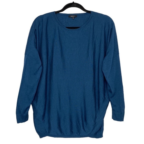 Lafayette 148 Wool Drop Sleeve Ribbed Knit Detail Sweater - Picture 1 of 7